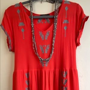 THML dress, orange/grey